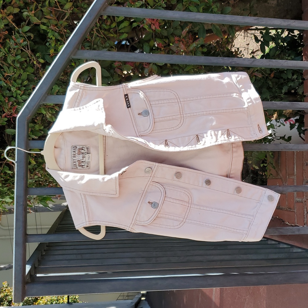 Vintage Lucky Brand Beige Denim Vest
